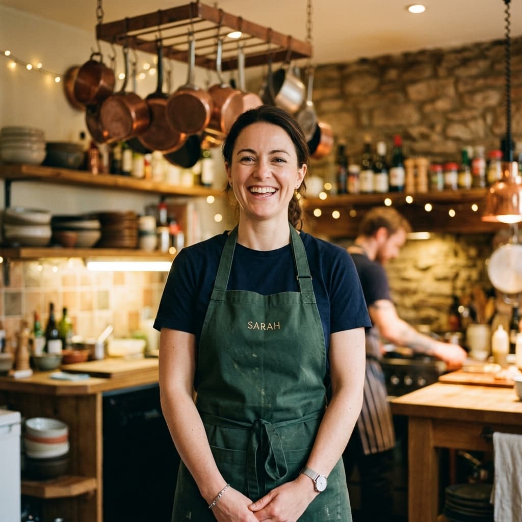 Maya Okafor in her kitchen at Saffron & Smoke